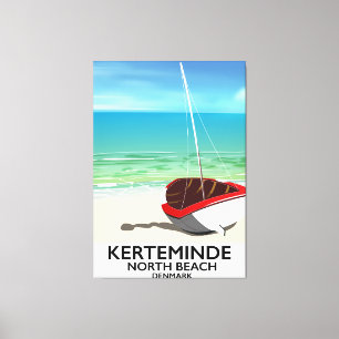 Reisposter Kerteminde North Beach Denmark Canvas Afdruk