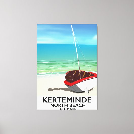 Reisposter Kerteminde North Beach Denmark Canvas Afdruk (Voorkant)