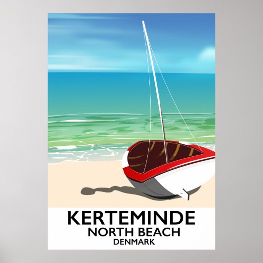 Reisposter Kerteminde North Beach Denmark Poster (Voorkant)