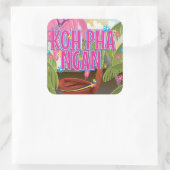 Reisposter Koh Pha Ngan Thailand Vierkante Sticker (Tas)