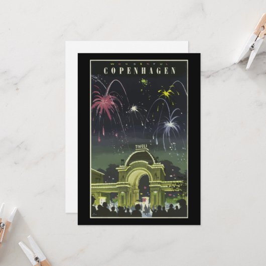  reisposter Kopenhagen, Kaart (Voorkant / Achterkant in situ)