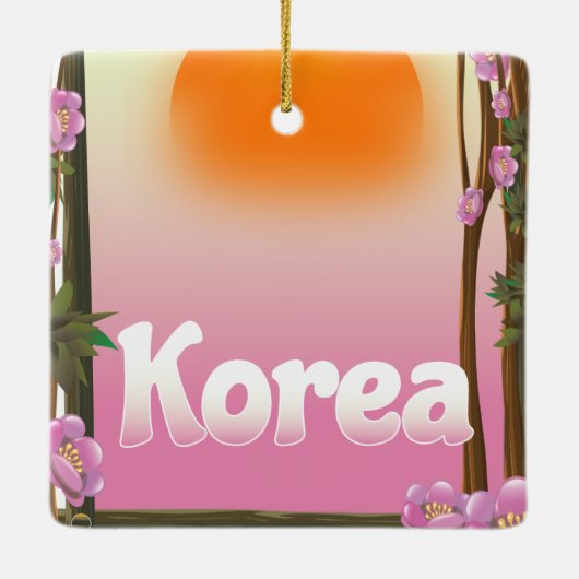 Reisposter Korea Flowers Keramisch Ornament (Achterkant)