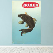 Reisposter Korea Koi in stijl Canvas Afdruk (Insitu (Houten vloer))