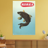 Reisposter Korea Koi in stijl Canvas Afdruk (Insitu (Woonkamer))