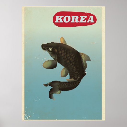 Reisposter Korea Koi in  stijl Poster (Voorkant)