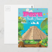 Reisposter kunst Peru. Briefkaart (Voorkant / Achterkant)
