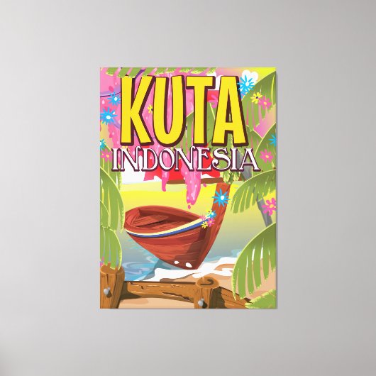 Reisposter Kuta Indonesia Canvas Afdruk (Voorkant)