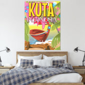 Reisposter Kuta Indonesia Canvas Afdruk (Insitu (Slaapkamer))