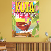 Reisposter Kuta Indonesia Canvas Afdruk (Insitu (Woonkamer))