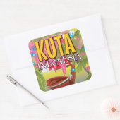 Reisposter Kuta Indonesia Vierkante Sticker (Envelop)