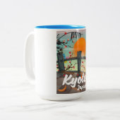 Reisposter Kyoto Japan Tweekleurige Koffiemok (Voorkant links)