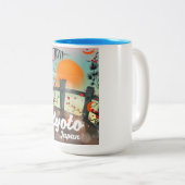 Reisposter Kyoto Japan Tweekleurige Koffiemok (Voorkant rechts)