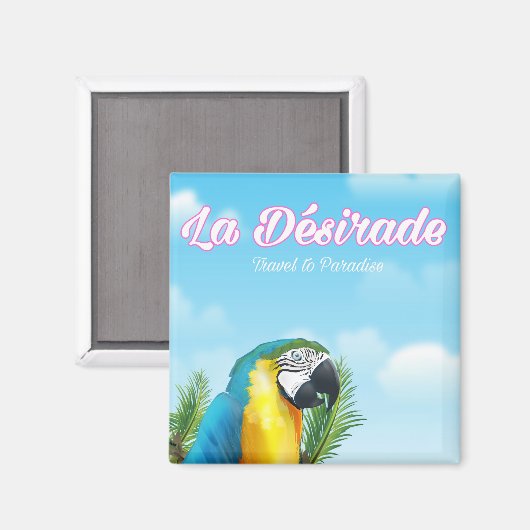 Reisposter La Désirade Parrot Magneet (Voorkant / Achterkant)