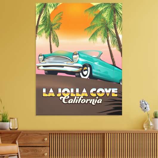 Reisposter La Jolla Cove California Canvas Afdruk (Insitu (Woonkamer))