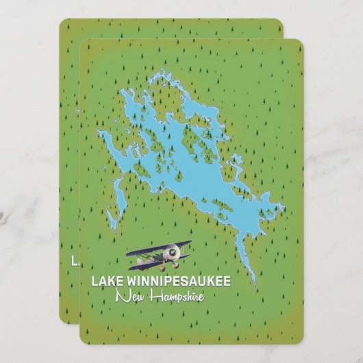 Reisposter Lake Winnipesaukee New Hampshire (Voorkant / Achterkant)