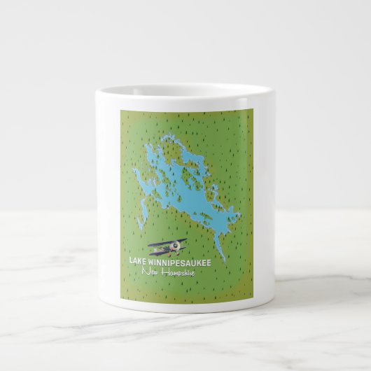Reisposter Lake Winnipesaukee New Hampshire Grote Koffiekop (Voorkant)