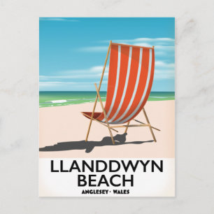 reisposter landdwyn Beach Anglesey Wales Briefkaart