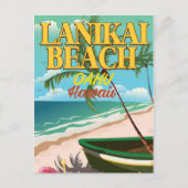 reisposter lanikai Beach Hawaii Briefkaart (Voorkant)