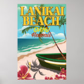 reisposter lanikai Beach Hawaii Poster (Voorkant)