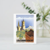 reisposter Lausanne-Ouchy Zwitserland Briefkaart (Staand voorkant)