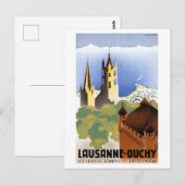 reisposter Lausanne-Ouchy Zwitserland Briefkaart (Voorkant / Achterkant)