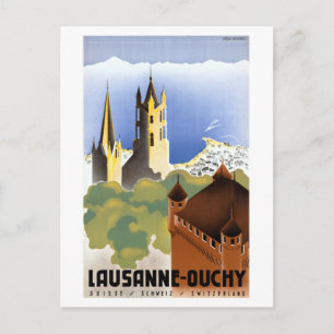  reisposter Lausanne-Ouchy Zwitserland Briefkaart