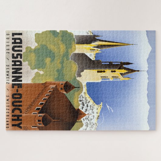 reisposter Lausanne-Ouchy Zwitserland Legpuzzel (Horizontaal)