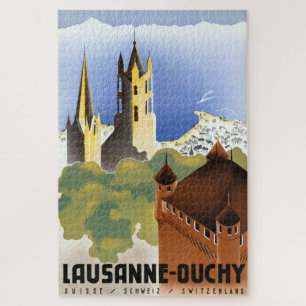 reisposter Lausanne-Ouchy Zwitserland Legpuzzel