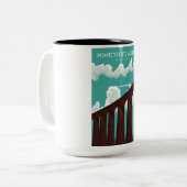 Reisposter lederfoot Viaduct Scotland Tweekleurige Koffiemok (Voorkant links)