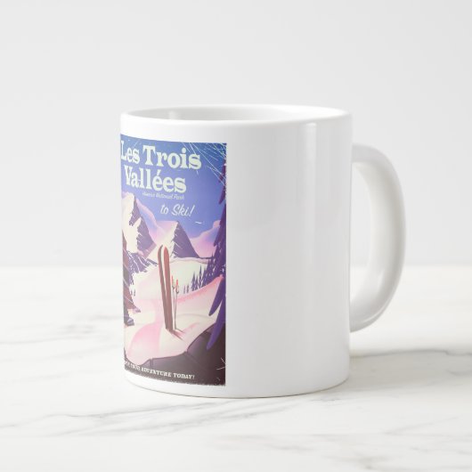 Reisposter Les Trois Vallées Ski Grote Koffiekop (Voorkant rechts)