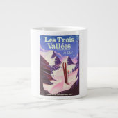 Reisposter Les Trois Vallées Ski Grote Koffiekop (Voorkant)