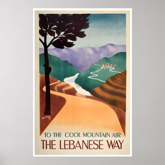Reisposter Libanon Vintage Libanese Kunst Poster (Voorkant)