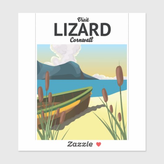 Reisposter Lizard aan zee Sticker (Vel)