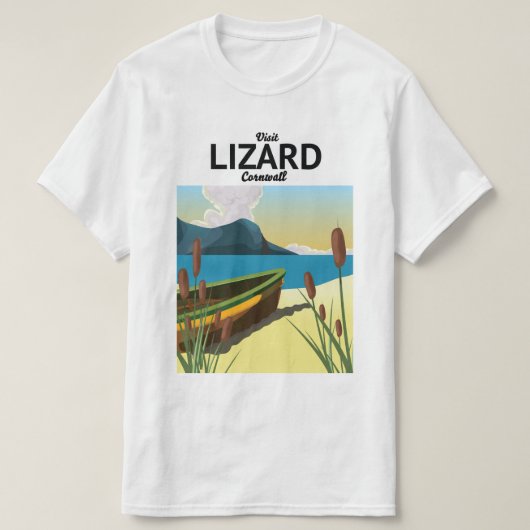 Reisposter Lizard aan zee T-shirt (Design voorkant)