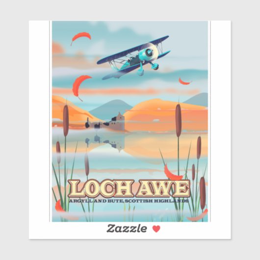 Reisposter Loch Awe Scotland Sticker (Vel)