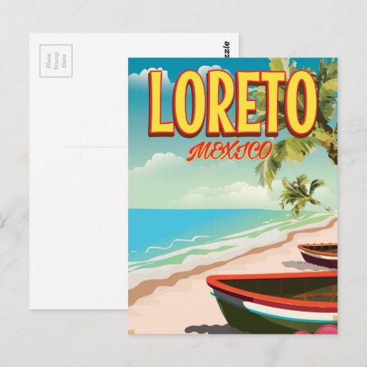 Reisposter Loreto Mexico Briefkaart (Voorkant / Achterkant)