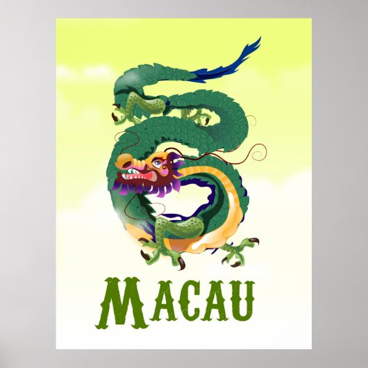 Reisposter Macau China in stijl Poster (Voorkant)