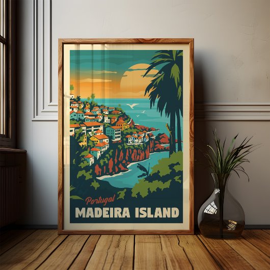 Reisposter Madeira Eiland Vintage Muurkunst Poster