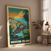 Reisposter Madeira Eiland Vintage Muurkunst Poster