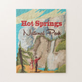 Reisposter Magnet van het nationale park Hot Sprin Legpuzzel (Verticaal)