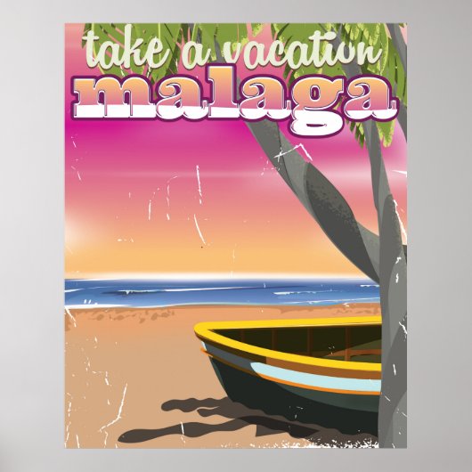 Reisposter Malaga Spanje. Poster (Voorkant)