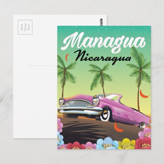 Reisposter Managua - Nicaragua Briefkaart (Voorkant / Achterkant)