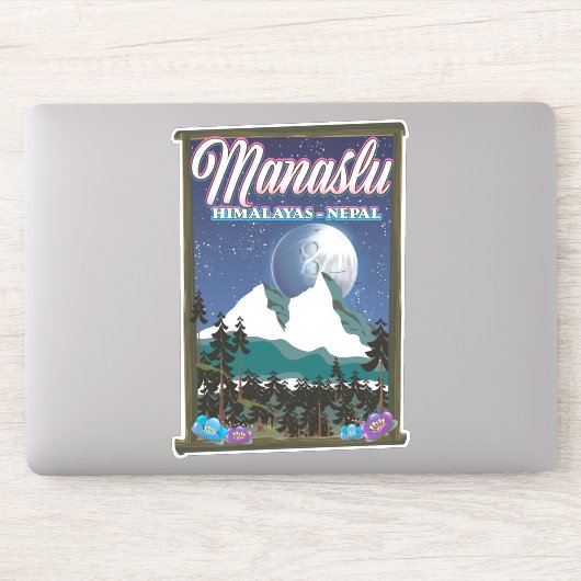 Reisposter Manaslu Himalayas Nepal Sticker (Computer)