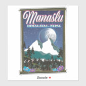 Reisposter Manaslu Himalayas Nepal Sticker (Vel)