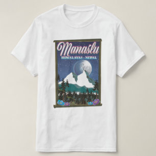 Reisposter Manaslu Himalayas Nepal T-shirt