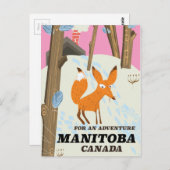 Reisposter Manitoba Canada  stijl Briefkaart (Voorkant / Achterkant)