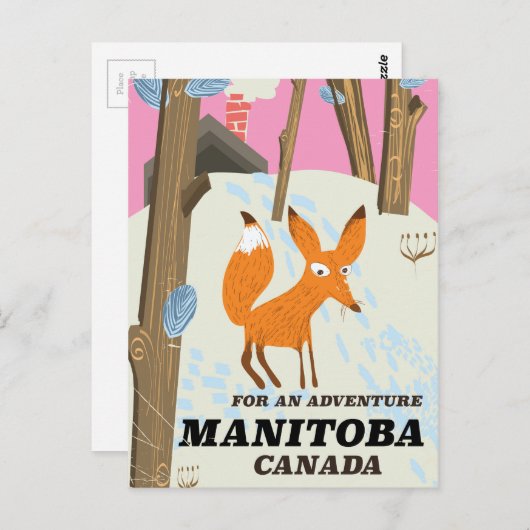 Reisposter Manitoba Canada  stijl Briefkaart (Voorkant / Achterkant)