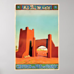 Reisposter Marokko, Marrakesh Poster
