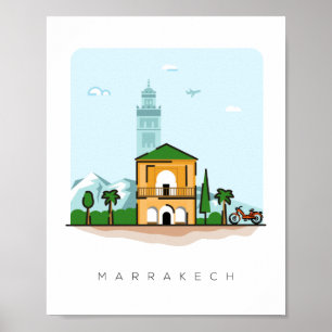Reisposter Marrakech Marokko Poster