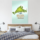 Reisposter Martha's vineyard Massachusetts Canvas Afdruk (Insitu (Slaapkamer))